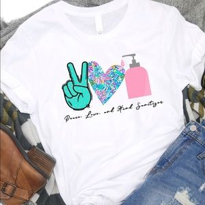 Peace, Love, and Hand Sanitizer T-shirt